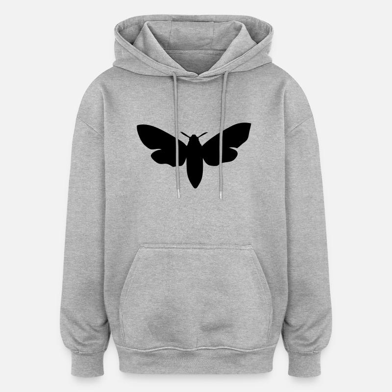 Papillons - Sweat à capuche oversize unisexe - gris chiné