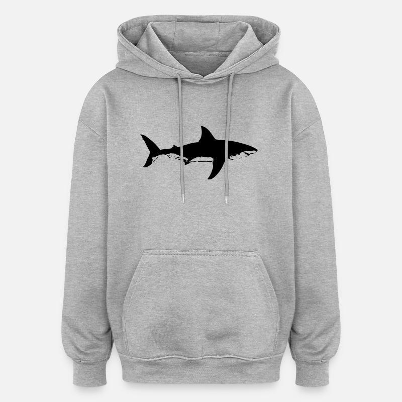 shark - Sweat à capuche oversize unisexe - gris chiné