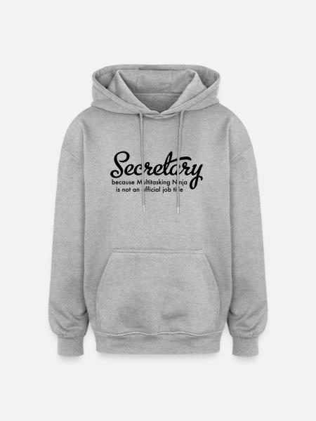 secretary - Oversized Unisex Hoodie - Grau meliert
