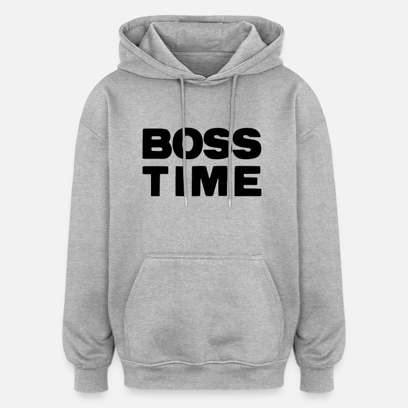 Bosstime - Sweat à capuche oversize unisexe - gris chiné