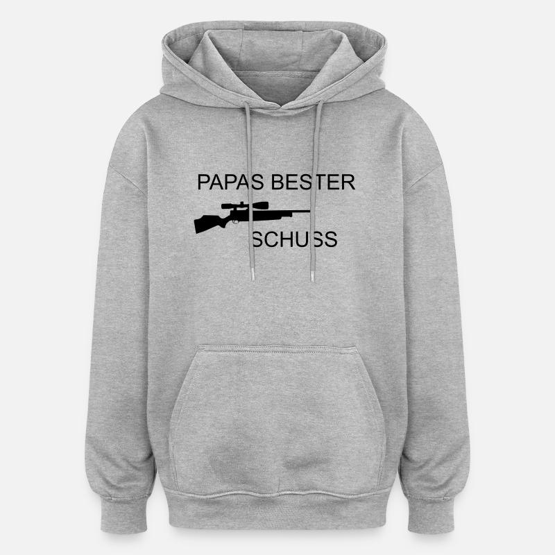Papas bester Schuss - Oversized Unisex Hoodie - Grau meliert