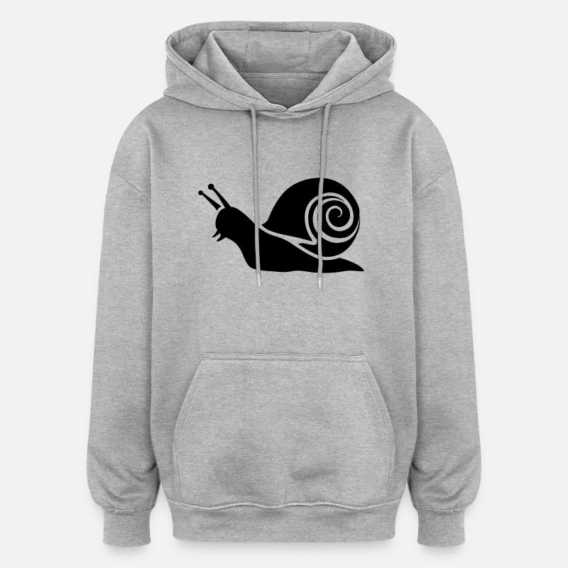 Schnecke - Oversized Unisex Hoodie - Grau meliert