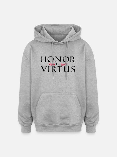 Honor Virtus 1 - Oversized Unisex Hoodie - Grau meliert