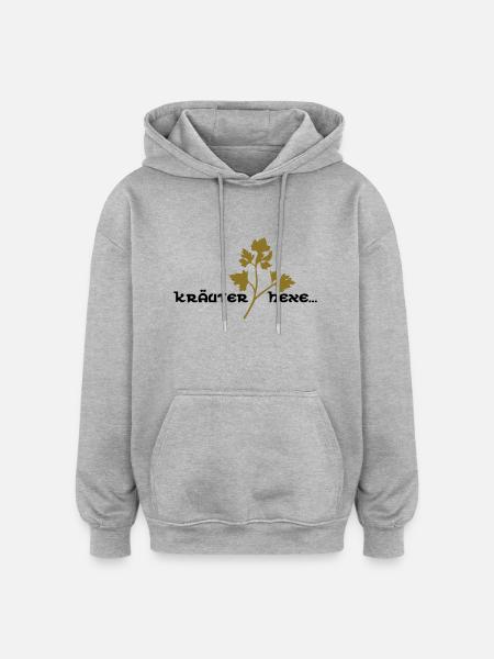 Kräuterhexe - Oversized Unisex Hoodie - Grau meliert