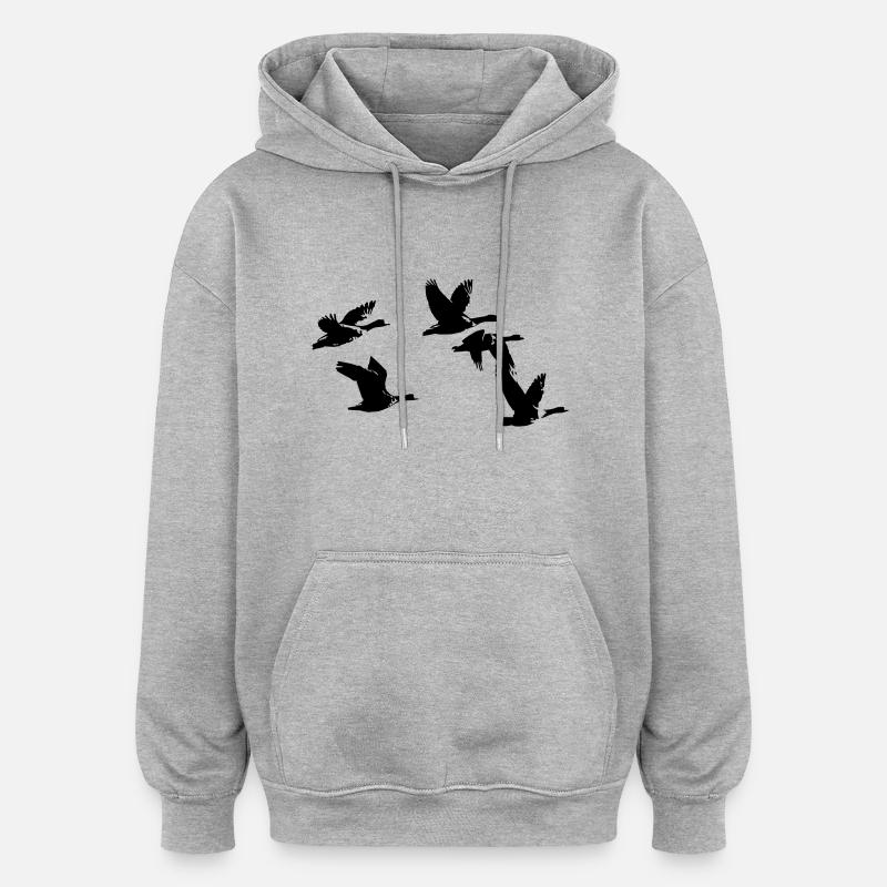 groupe oies rieuse - Sweat à capuche oversize unisexe - gris chiné