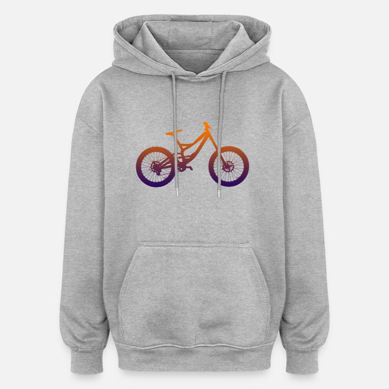 VTT de descente - Sweat à capuche oversize unisexe - gris chiné