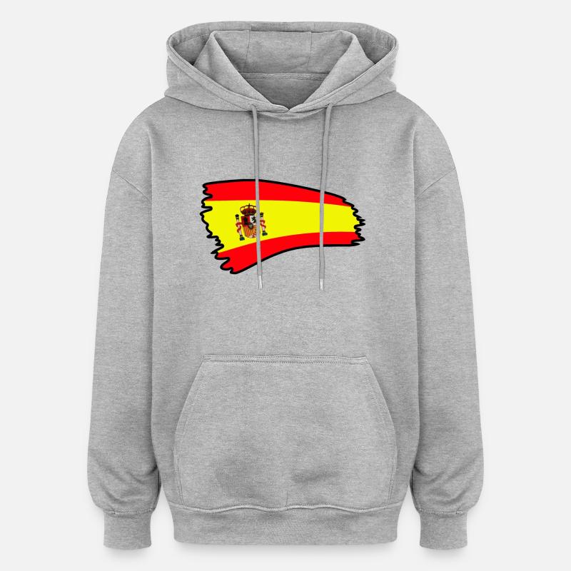 drapeau espagne españa - Sweat à capuche oversize unisexe - gris chiné