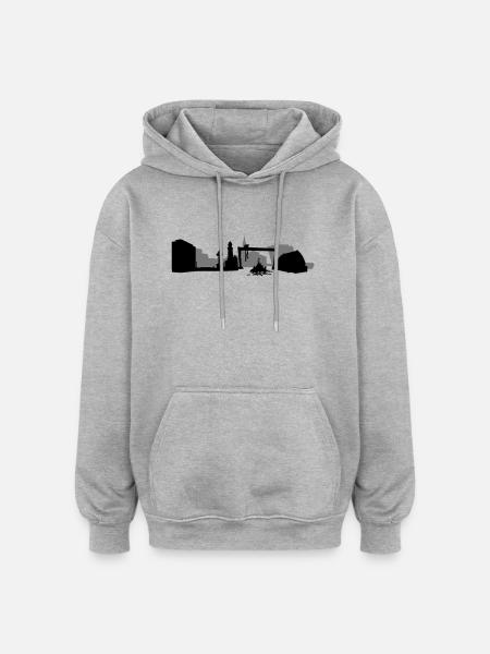 Kiel Skyline - Oversized Unisex Hoodie - Grau meliert