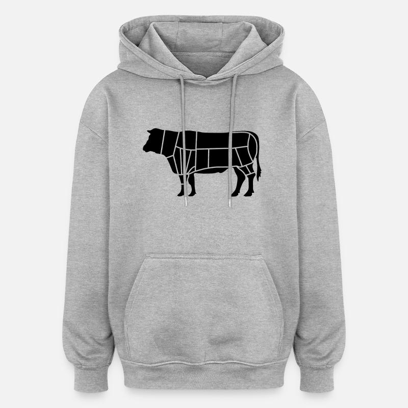 fleisch fleischer_b1 - Oversized Unisex Hoodie - Grau meliert