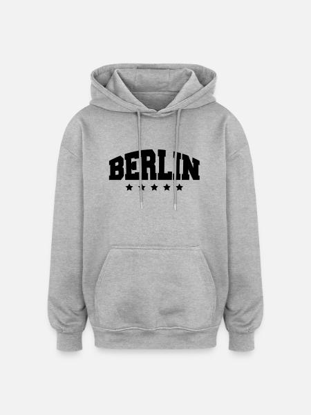 berlin_af1 - Sweat à capuche oversize unisexe - gris chiné