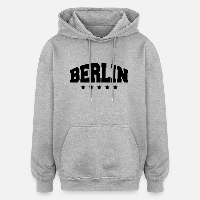 berlin_af1 - Sweat à capuche oversize unisexe - gris chiné