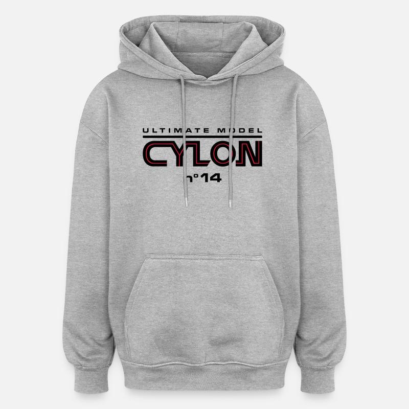 Ultimate model cylon n°14 - Sweat à capuche oversize unisexe - gris chiné