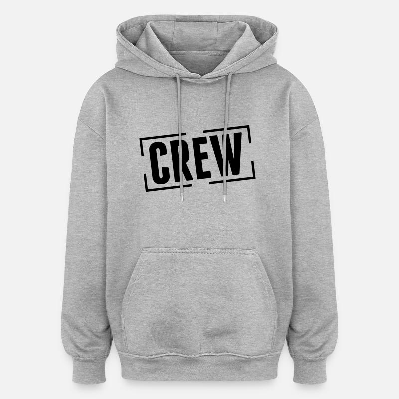 crew_design_bs1 - Sweat à capuche oversize unisexe - gris chiné