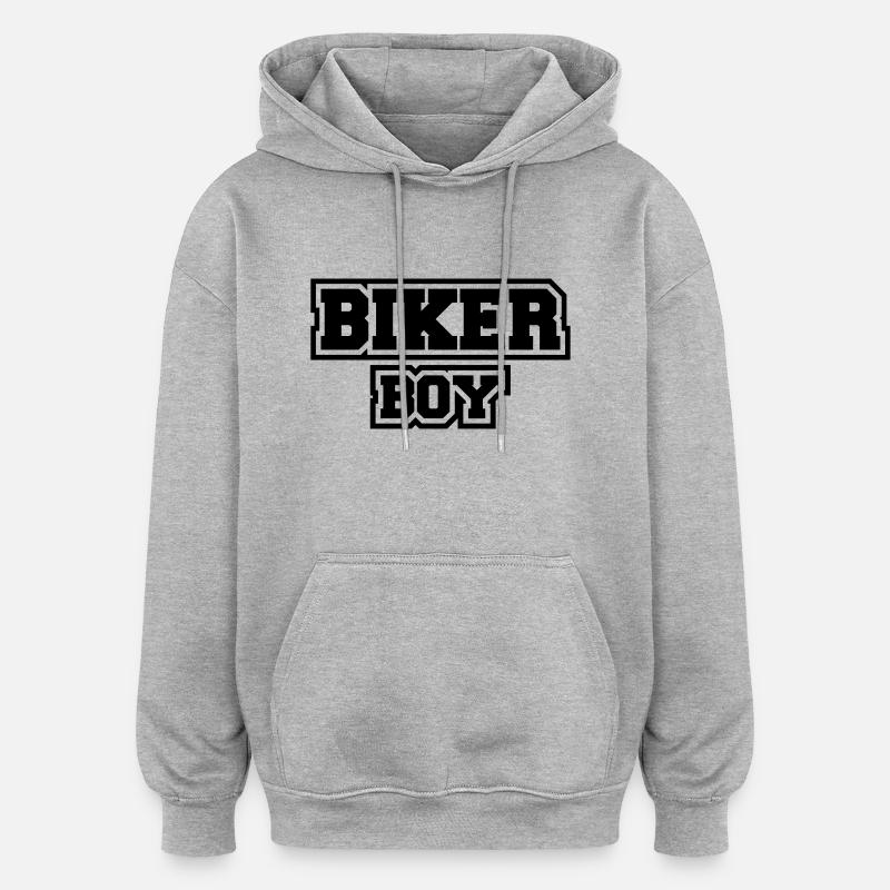 Biker Boy - Sweat à capuche oversize unisexe - gris chiné
