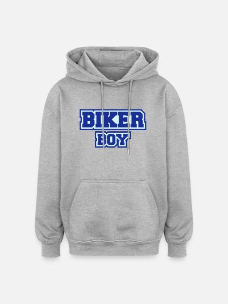 Biker Boy - Oversized Unisex Hoodie - Grau meliert
