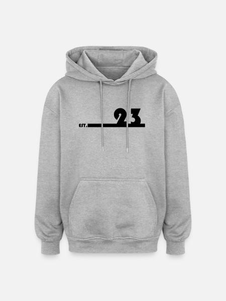 23_Black - Oversized Unisex Hoodie - Grau meliert