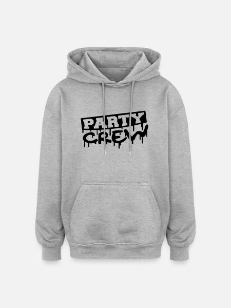 Party Crew Stamp - Sweat à capuche oversize unisexe - gris chiné