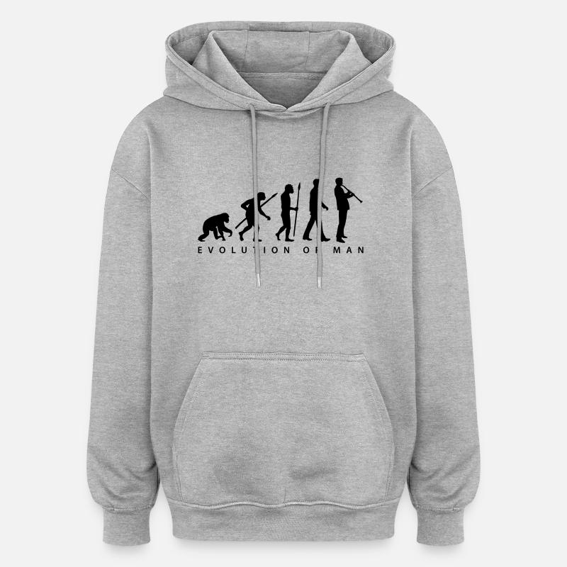 evolution_klarinette_spieler_082013_b_1c - Oversized Unisex Hoodie - heather grey