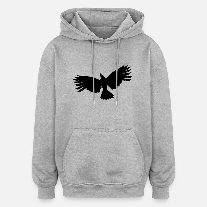 Raven - Sweat à capuche oversize unisexe - gris chiné