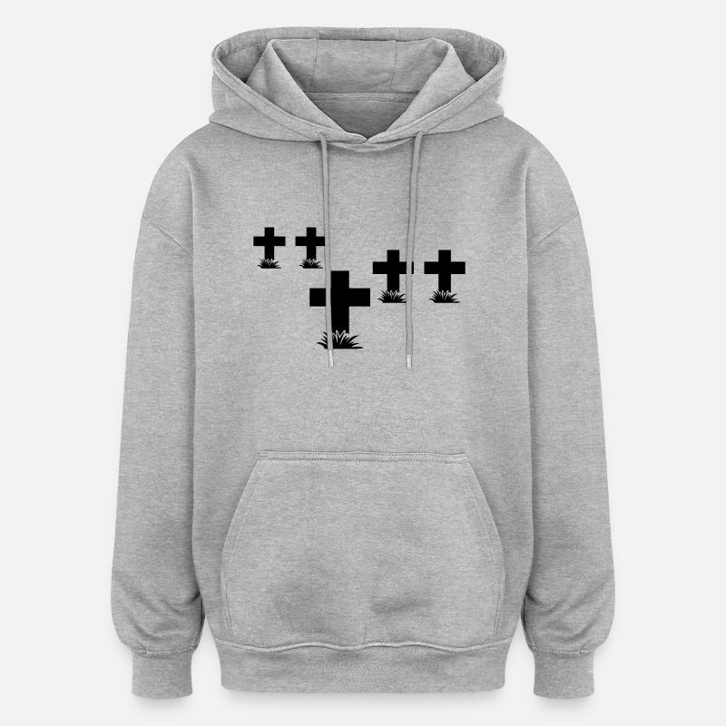 rip_1_f1 - Sweat à capuche oversize unisexe - gris chiné