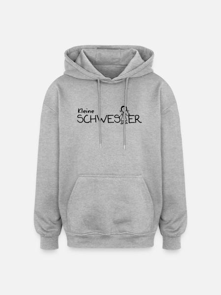 Kleine Schwester - Oversized Unisex Hoodie - Grau meliert