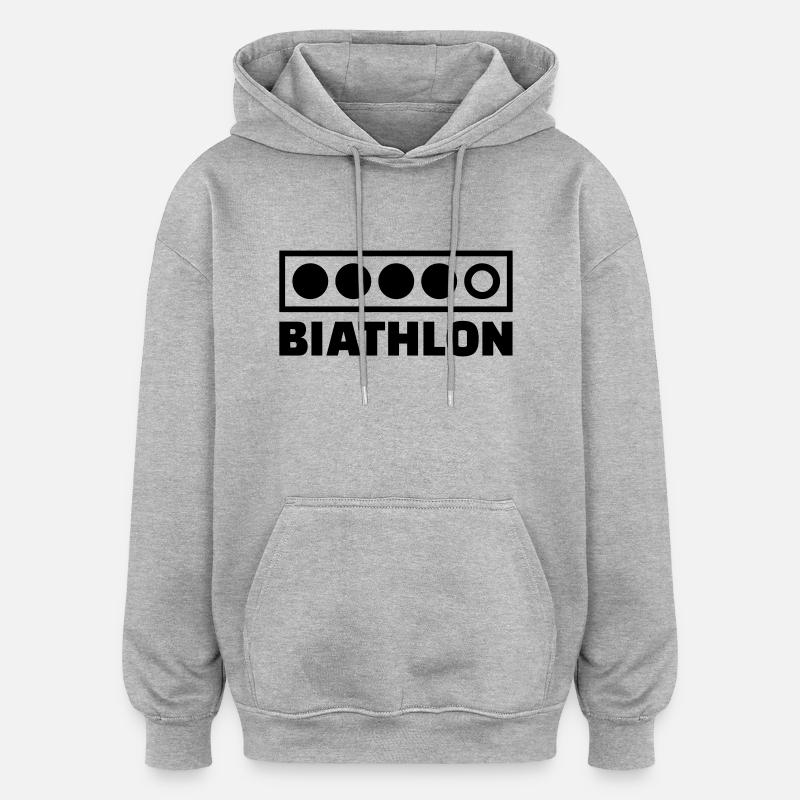 Biathlon - Sweat à capuche oversize unisexe - gris chiné