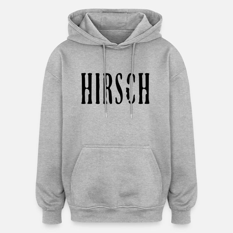 Hirsch / Deer (1c) - Oversized Unisex Hoodie - Grau meliert