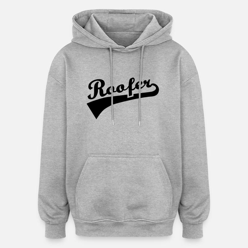 Roofer - Sweat à capuche oversize unisexe - gris chiné