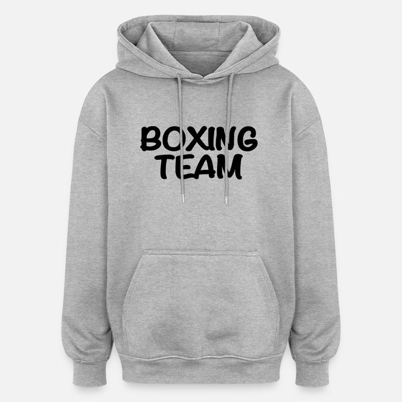 Boxing Team - Sweat à capuche oversize unisexe - gris chiné