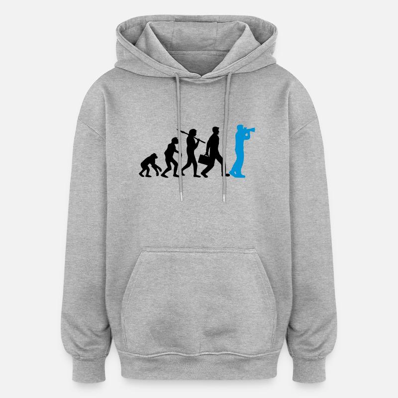 Photographer Camera Evolution - Oversized Unisex Hoodie - heather grey