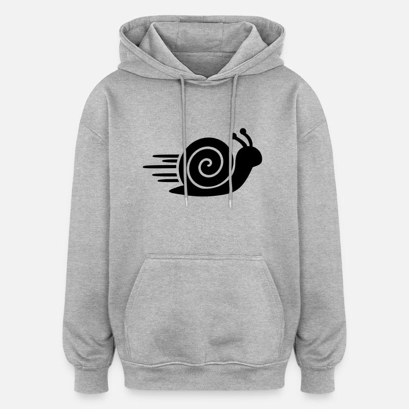 Snail - Oversized Unisex Hoodie - heather grey