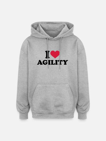 Agility - Oversized Unisex Hoodie - Grau meliert