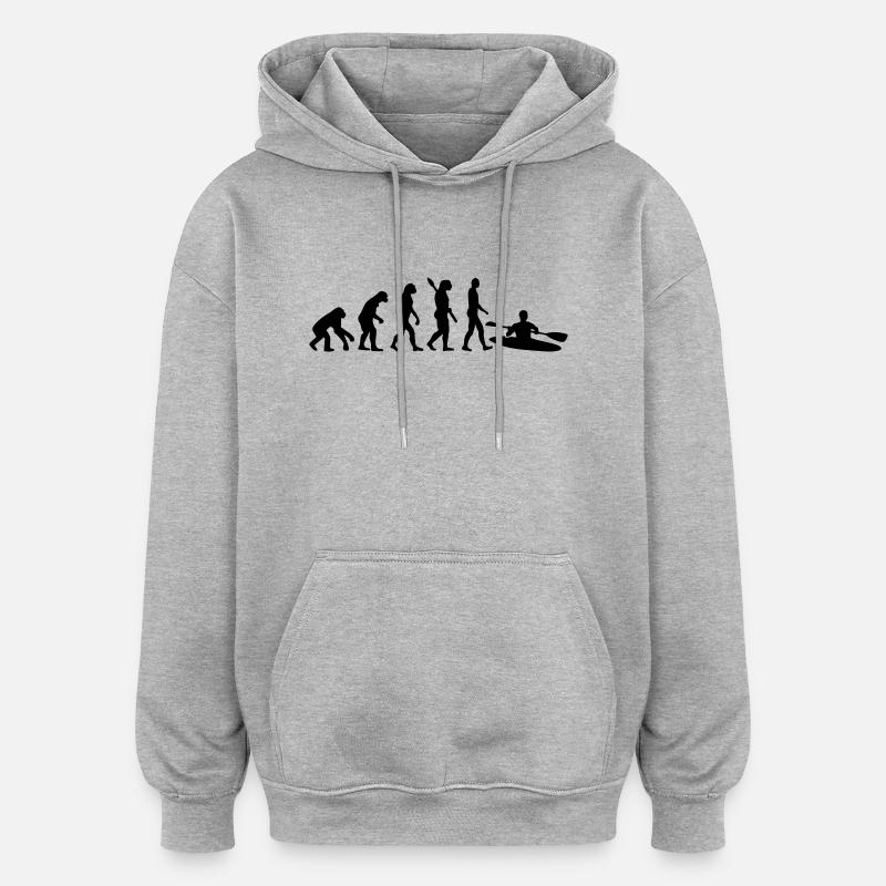 Évolution Kayak - Sweat à capuche oversize unisexe - gris chiné