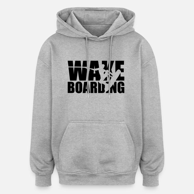 Wakeboarding - Sweat à capuche oversize unisexe - gris chiné