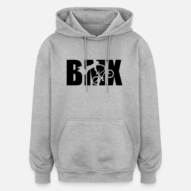 BMX - Sweat à capuche oversize unisexe - gris chiné