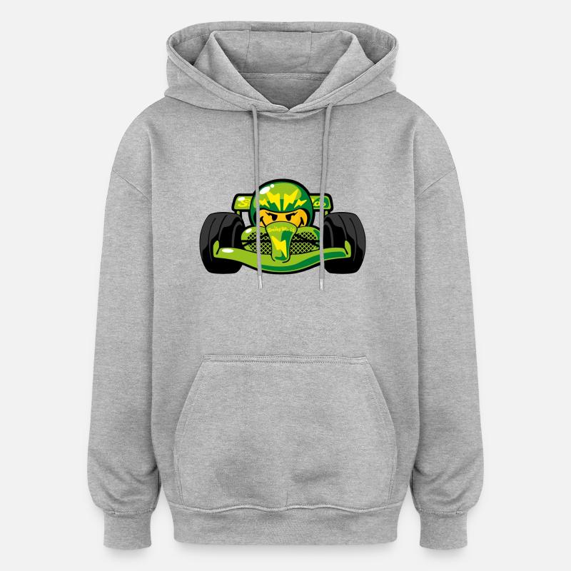 Smiley Car - Sweat à capuche oversize unisexe - gris chiné