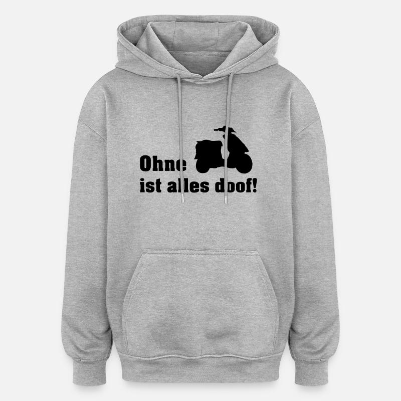 ohne roller - Oversized Unisex Hoodie - Grau meliert