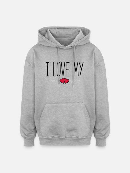 i love my - Oversized Unisex Hoodie - Grau meliert