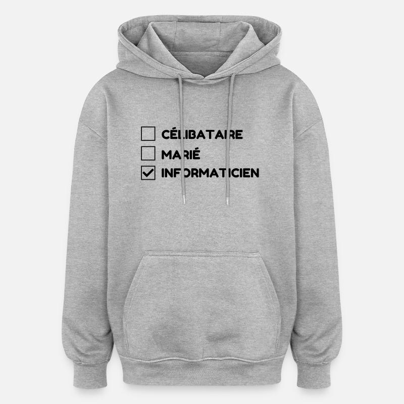 Computer / Informatiker / Aussenseiter / Ingenieur - Oversized Unisex Hoodie - Grau meliert