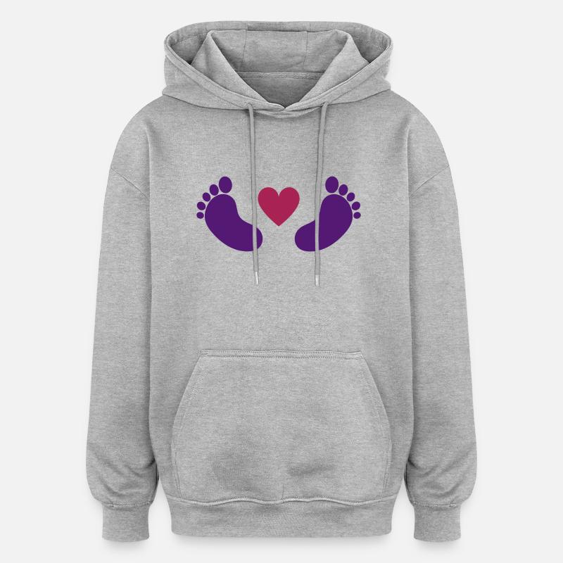 Pieds de bébé - Sweat à capuche oversize unisexe - gris chiné