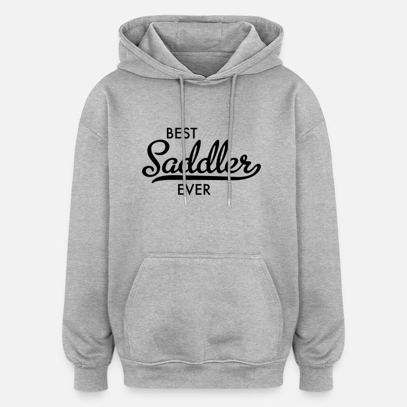 Sellier - Sweat à capuche oversize unisexe - gris chiné