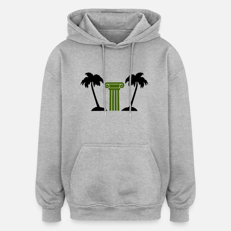 Palm Tree Column - Oversized Unisex Hoodie - heather grey