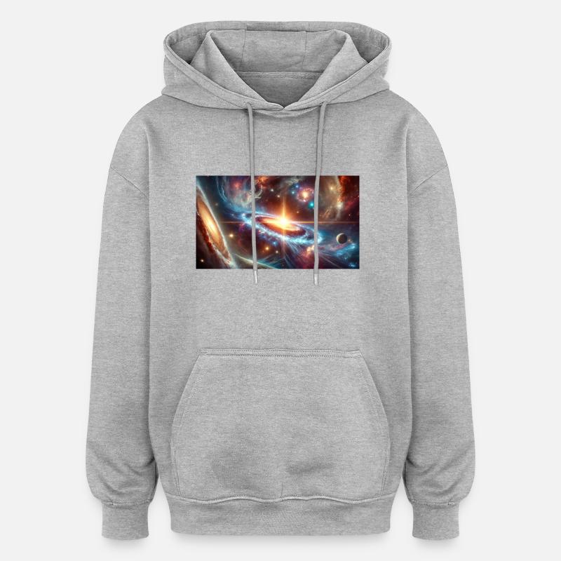 Quasar dans l’Univers - Sweat à capuche oversize unisexe - gris chiné