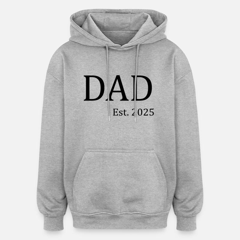 Papa Est 2025 - Sweat à capuche oversize unisexe - gris chiné