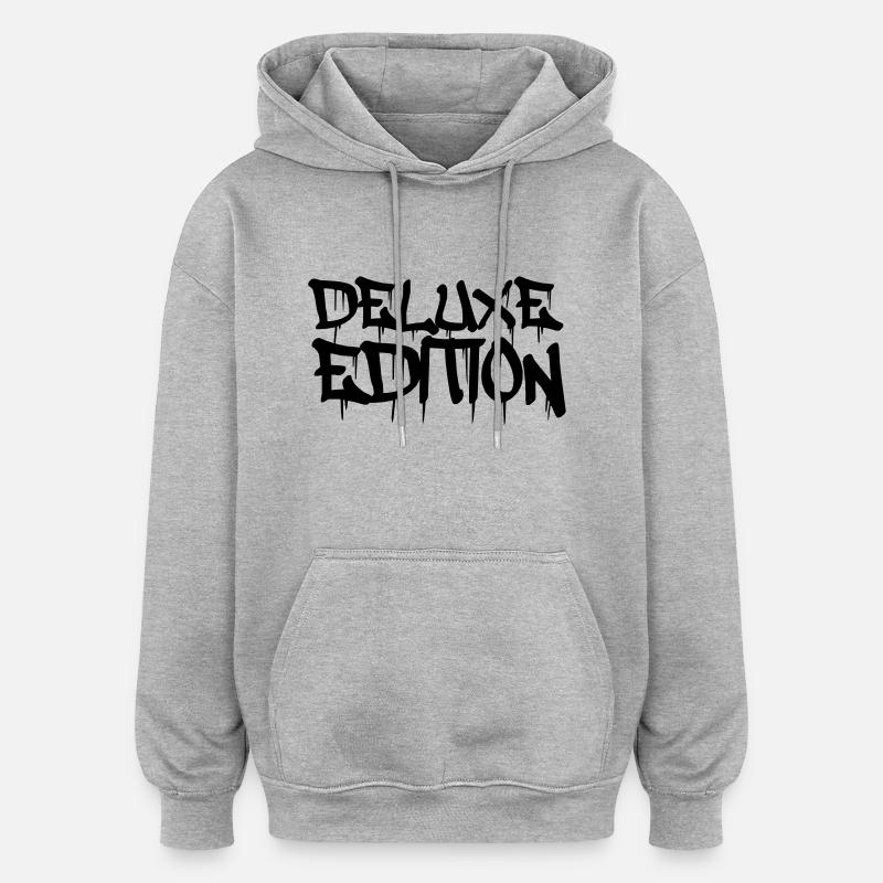 Édition Deluxe - Sweat à capuche oversize unisexe - gris chiné