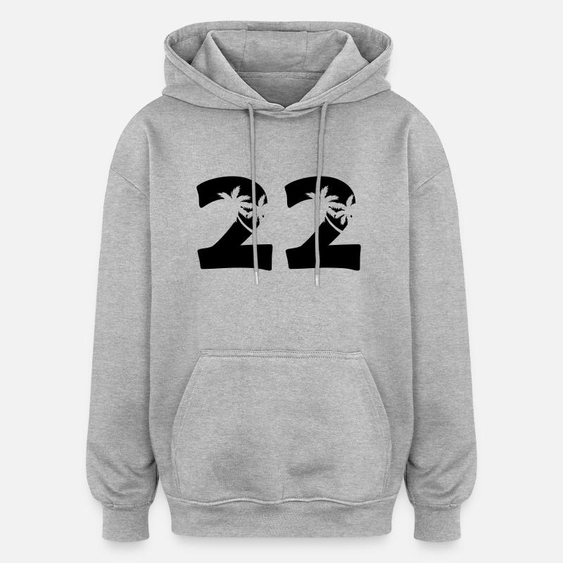 22 - Sweat à capuche oversize unisexe - gris chiné