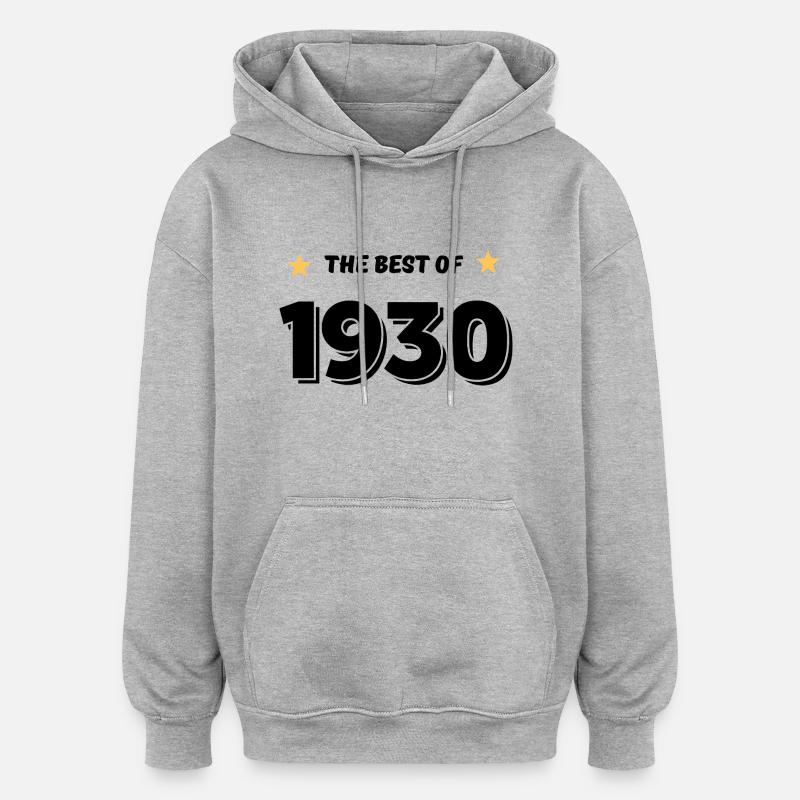 Das Beste von 1930 - Oversized Unisex Hoodie - Grau meliert