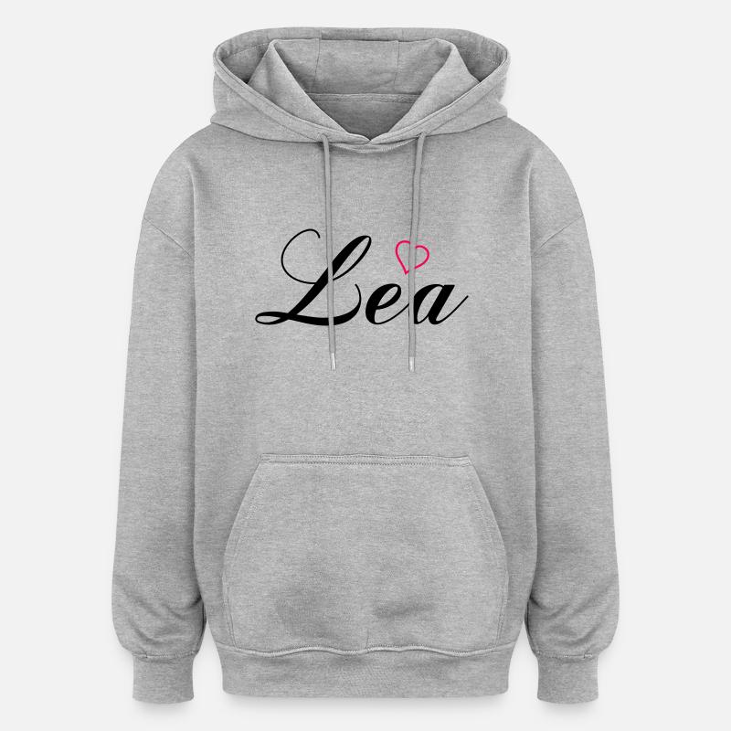 Nom Lea - Sweat à capuche oversize unisexe - gris chiné