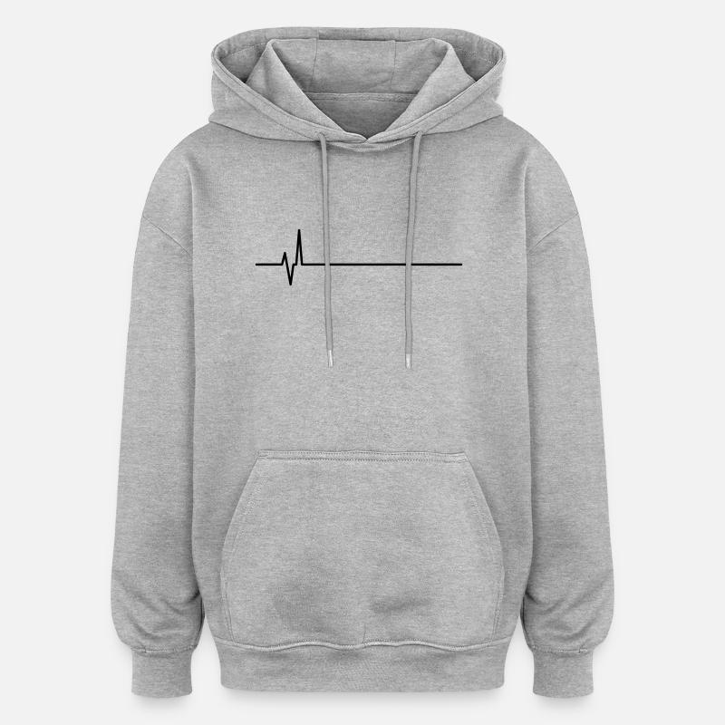 flatline - Oversized Unisex Hoodie - heather grey