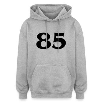 Nombre 85 - Sweat à capuche oversize unisexe - gris chiné - Devant - Noah (186cm)